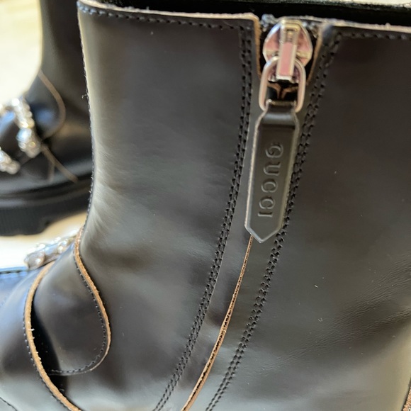 COPY - Gucci tiger head leather with rhinestone buckle ankle boot European 38 U… - Picture 6 of 9